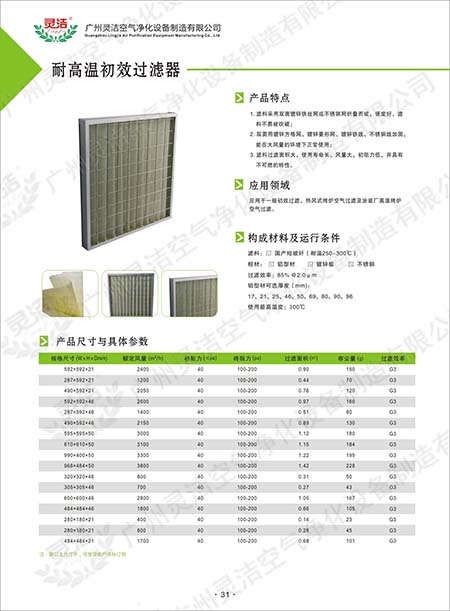 GT耐高温粗效冈本视频网址应用与耐高温初效冈本视频网址设计特点